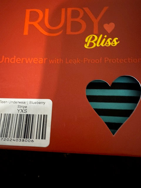 Ruby Bliss Teen Period underwear Dark and light Blue strips size Small