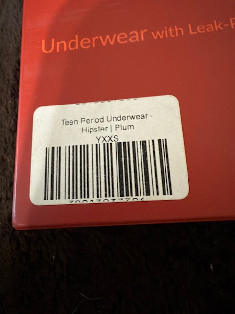 Ruby Bliss Teen period underwear Hipster style size X Small