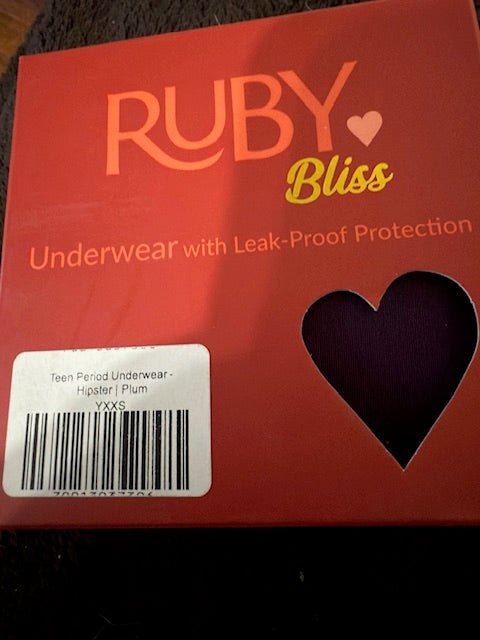 Ruby Bliss Teen period underwear Hipster style size X Small