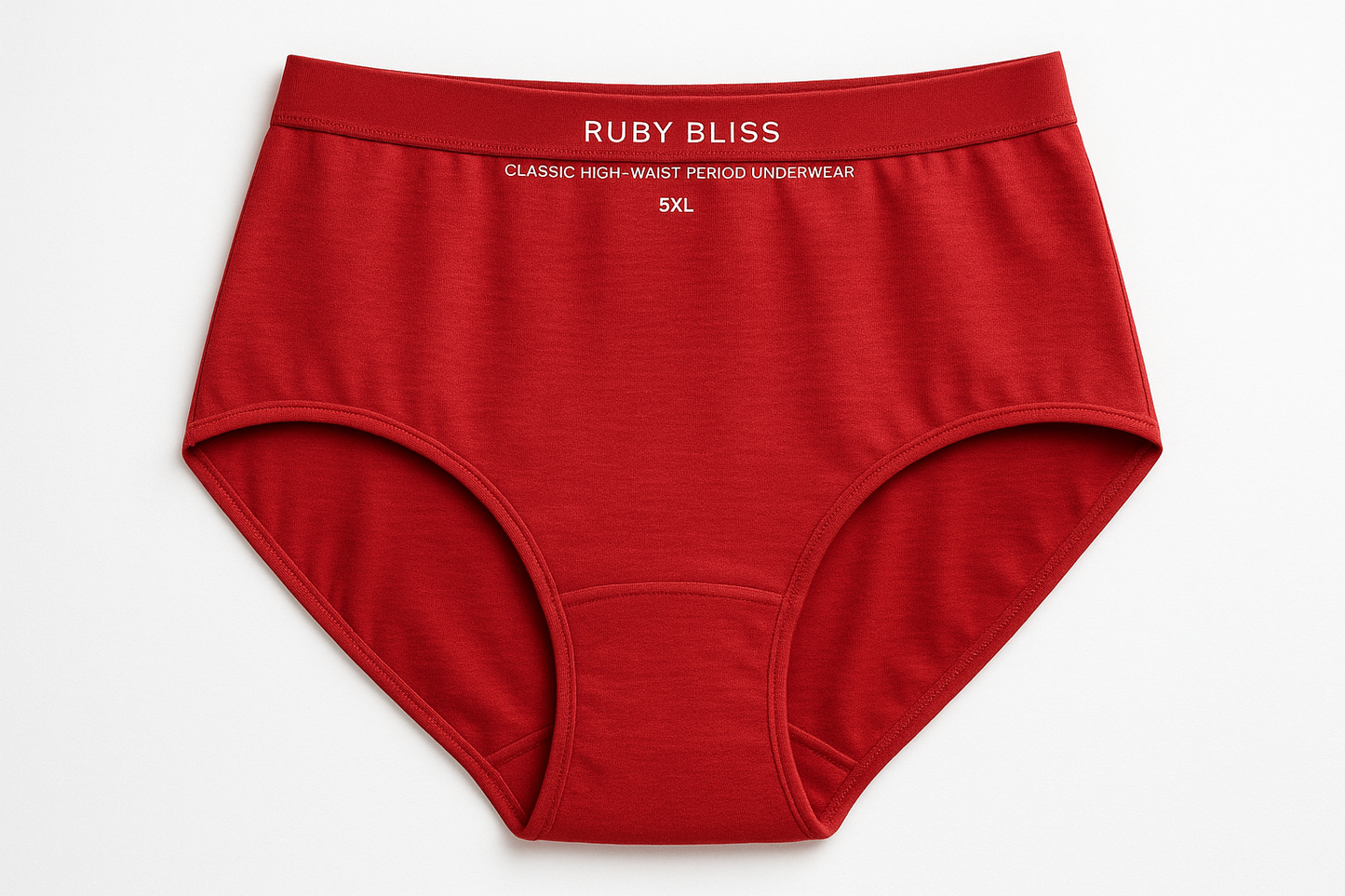 Ruby Bliss Classic High-Waist Period Underwear color Red size 5XL