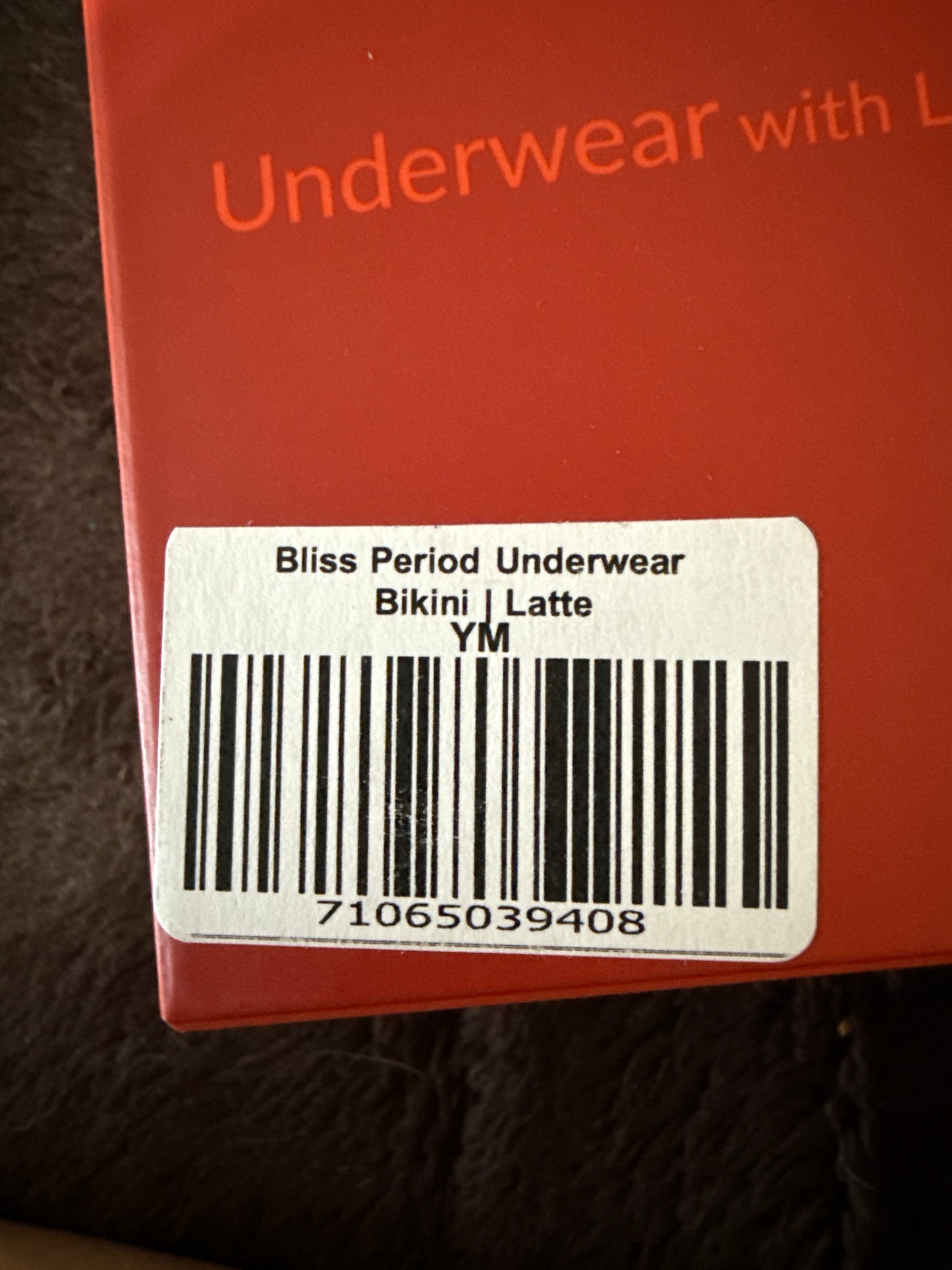 Ruby Bliss Period underwear size small color Latte