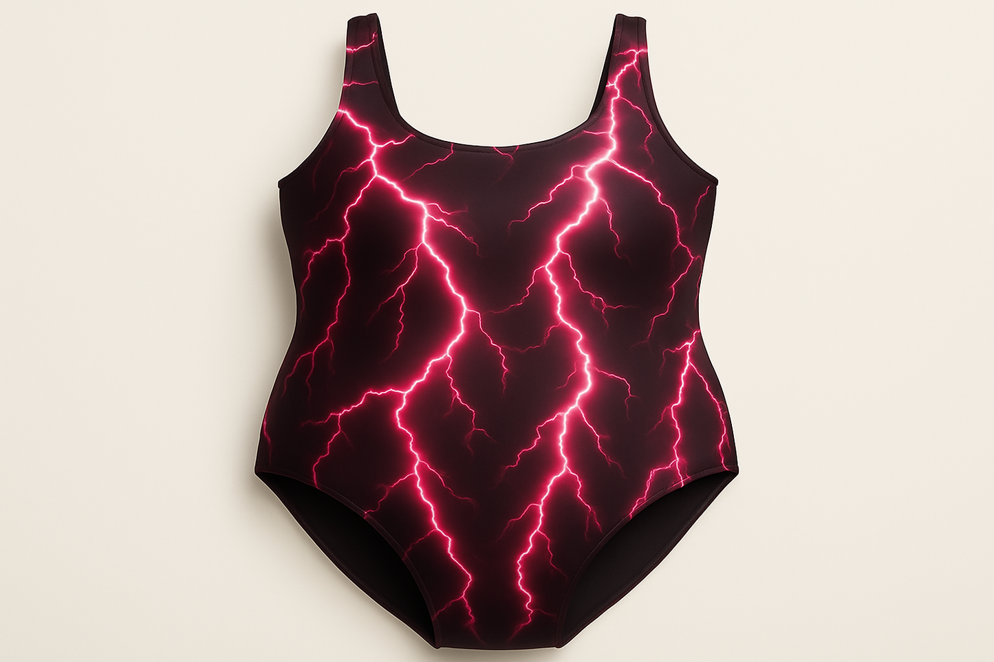 Ruby black and Pink bold lightining one piece swimsuite 3XL
