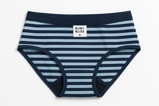 Ruby Bliss Teen Period underwear Dark and light Blue strips size Small
